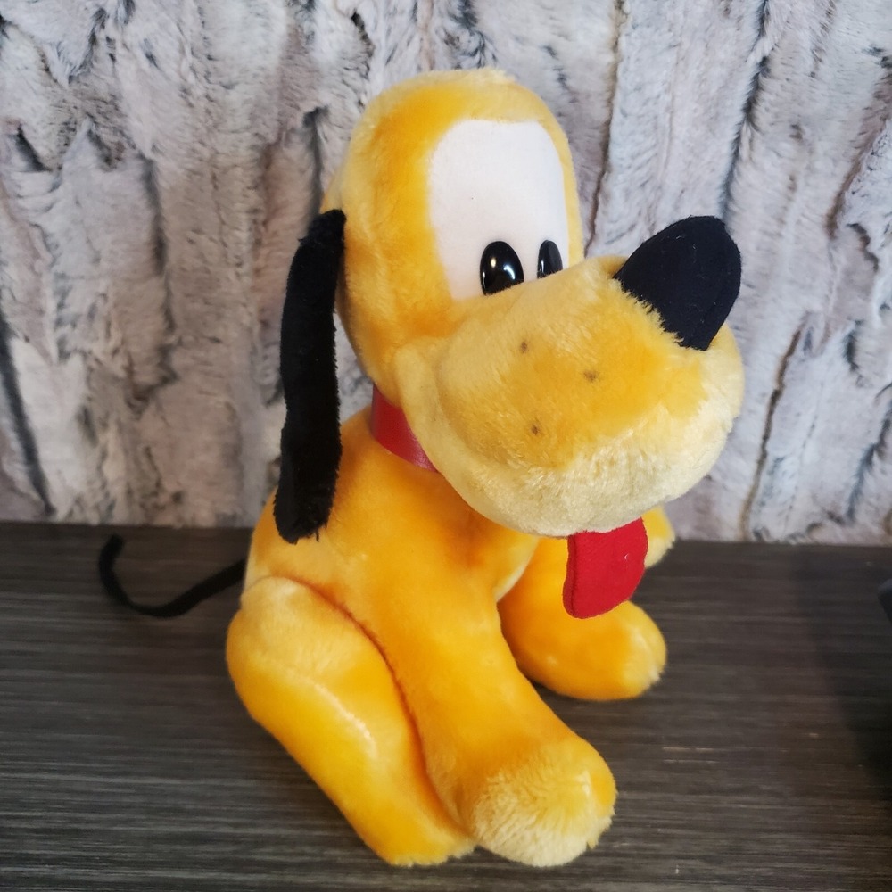DISNEY Plush Disneyland PLUTO 10" Stuffed Animal WALT DISNEY WORLD Firm Stuffed